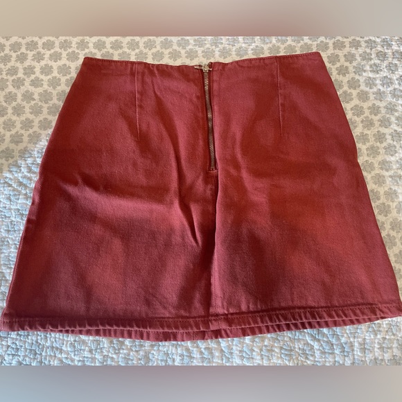 Brick Red Denim Skirt - Picture 2 of 2